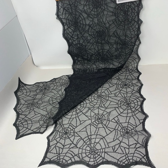 🕷️ web Halloween Black Spider Web Lace Table Runner new 🕷️ - Picture 2 of 12